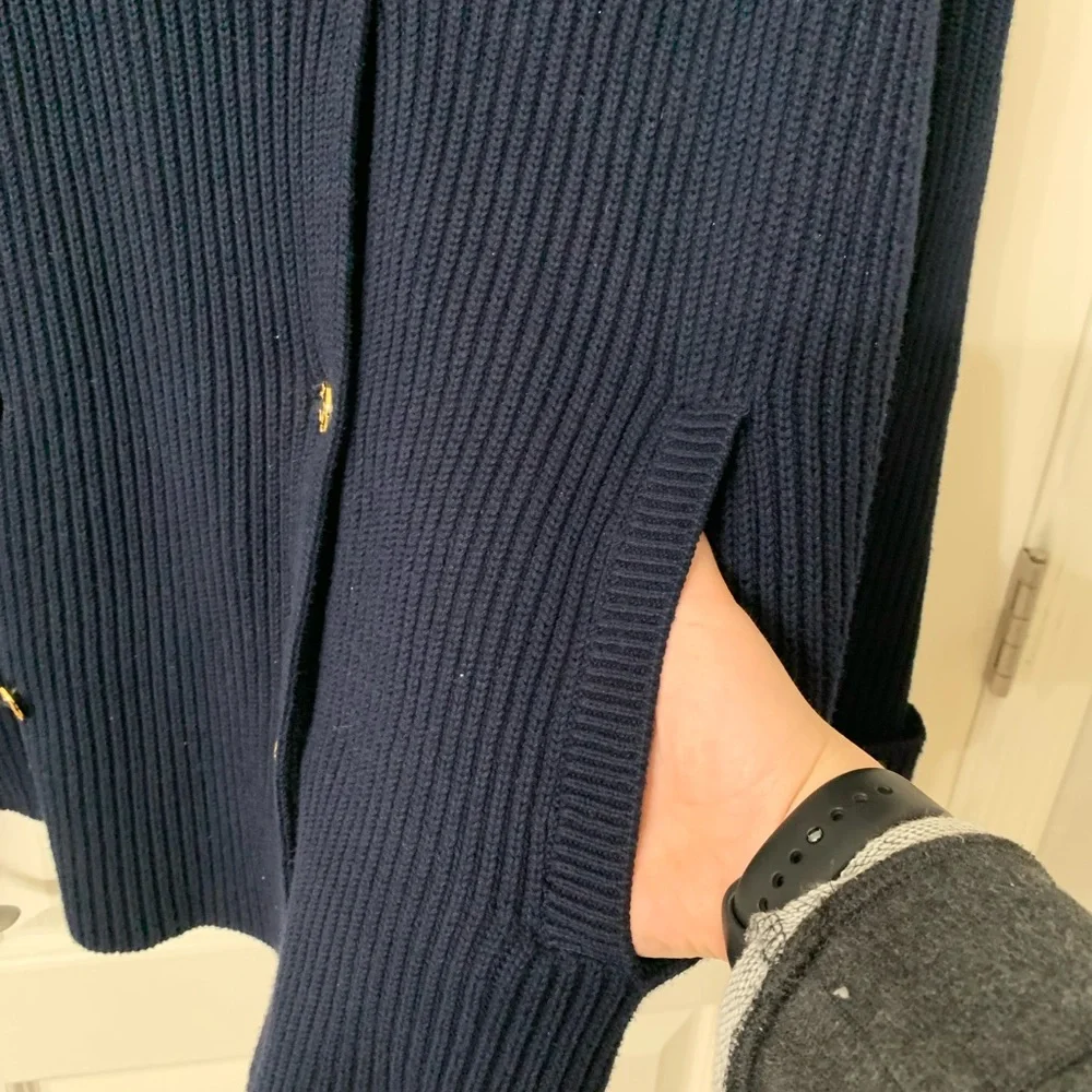 Lauren Ralph Lauren | Navy Blue Knitted Cardigan Sweater Size 2x - Picture 2 of 5